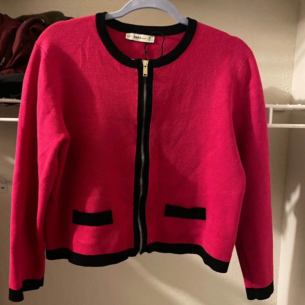 Zara knit sweater L 75%viscose/polyester
